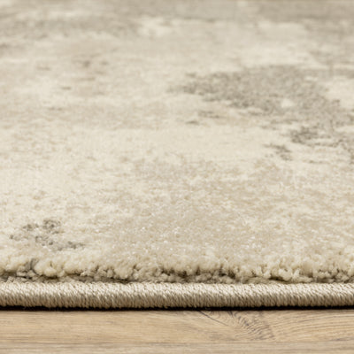 Oriental Weavers Carson 0734D plush modern rug featuring abstract pattern in beige/ grey tones