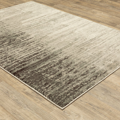 Oriental Weavers Carson 0735A plush modern rug featuring abstract pattern in beige/ grey tones