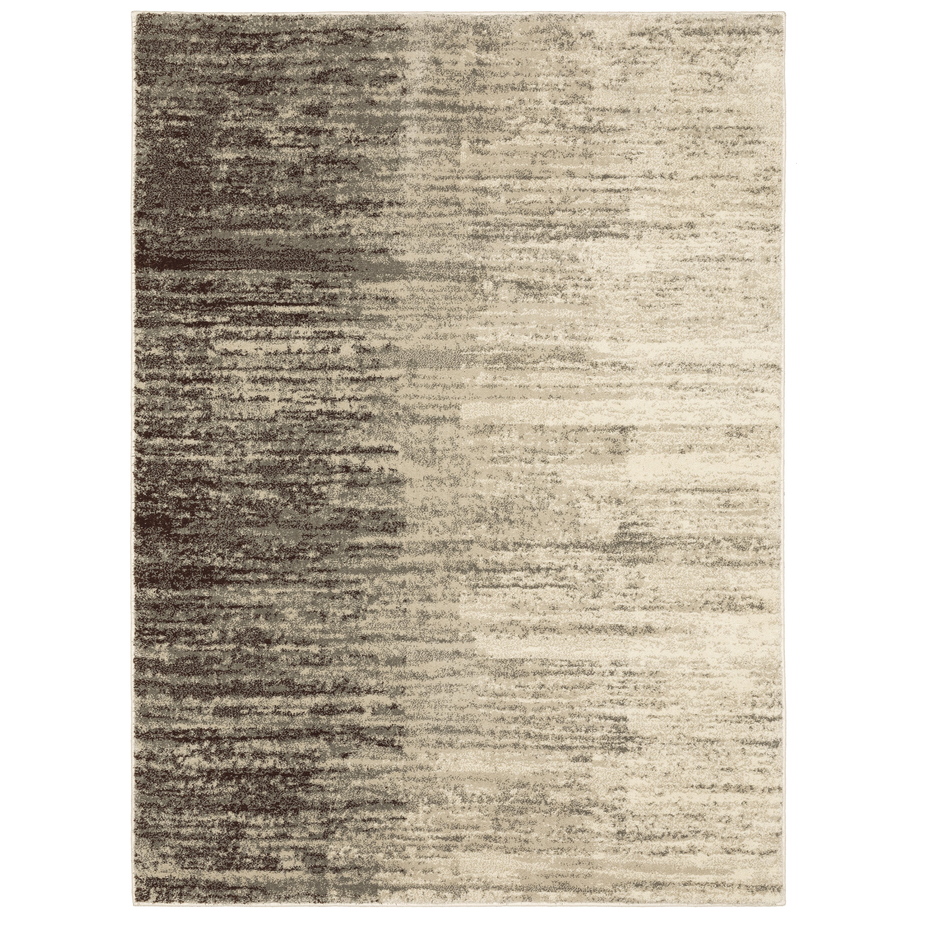 Oriental Weavers Carson 0735A plush modern rug featuring abstract pattern in beige/ grey tones