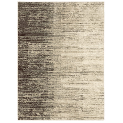 Oriental Weavers Carson 0735A plush modern rug featuring abstract pattern in beige/ grey tones