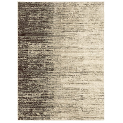 Oriental Weavers Carson 0735A plush modern rug featuring abstract pattern in beige/ grey tones