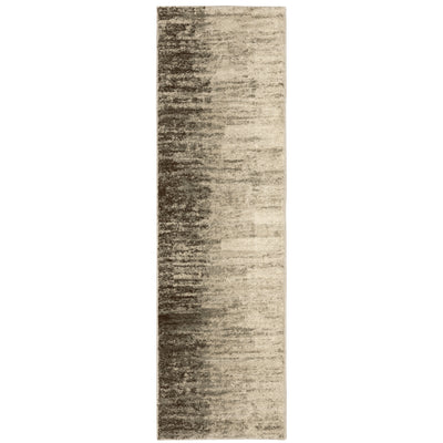 Oriental Weavers Carson 0735A plush modern rug featuring abstract pattern in beige/ grey tones