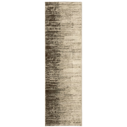 Oriental Weavers Carson 0735A plush modern rug featuring abstract pattern in beige/ grey tones