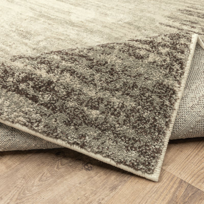 Oriental Weavers Carson 0735A plush modern rug featuring abstract pattern in beige/ grey tones