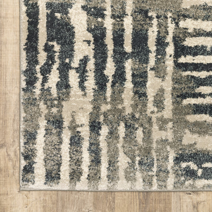 Oriental Weavers Carson 0745C plush modern rug featuring abstract pattern in blue/ beige tones