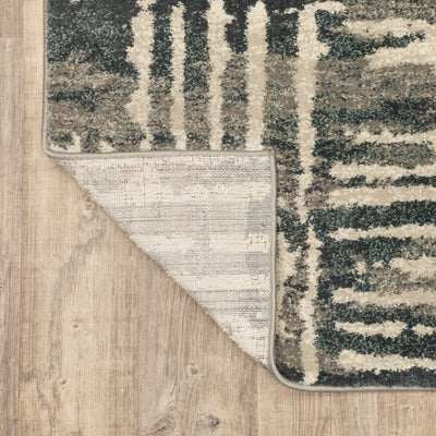 Oriental Weavers Carson 0745C plush modern rug featuring abstract pattern in blue/ beige tones