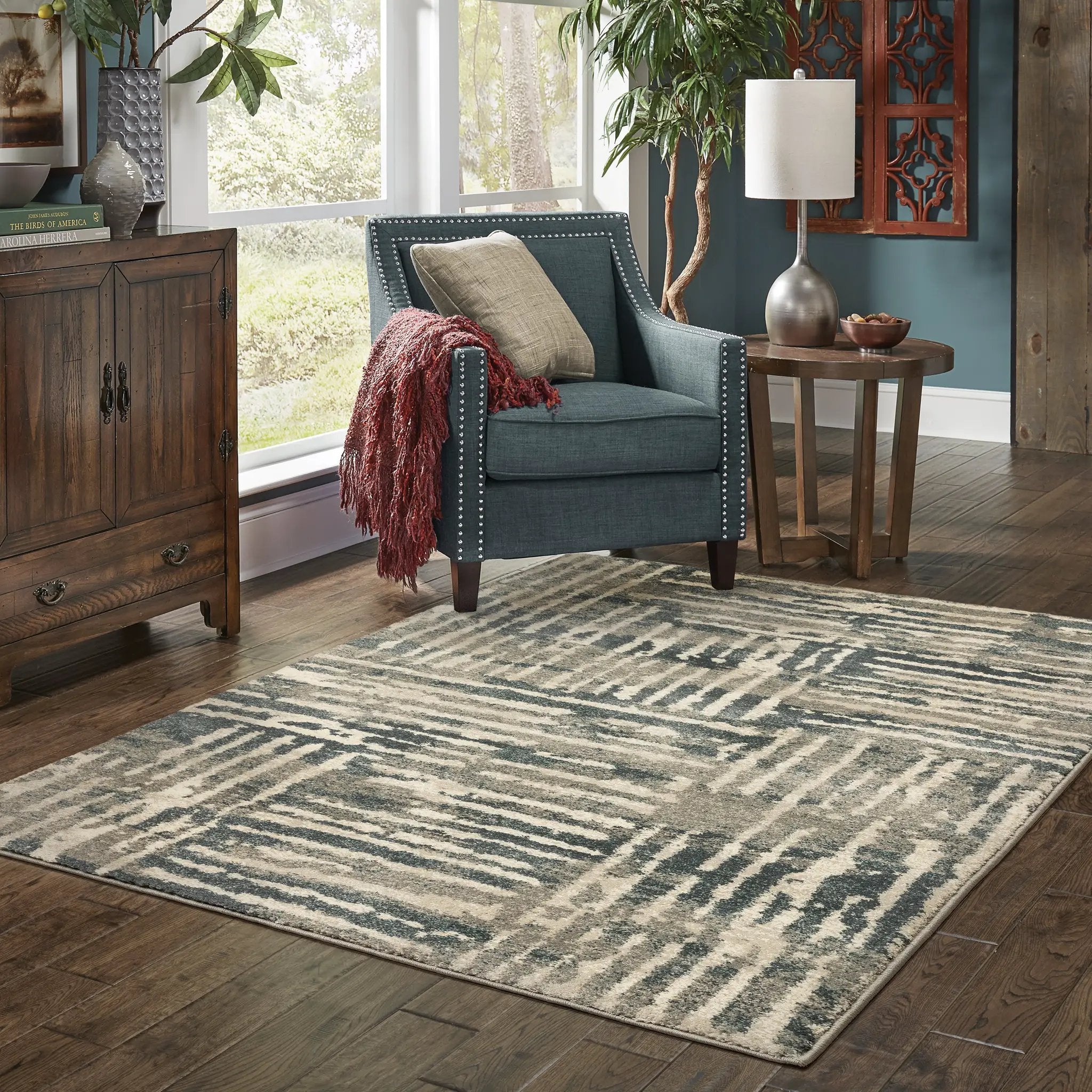 Carson 0745C Blue/ Beige Area Rug by Oriental Weavers