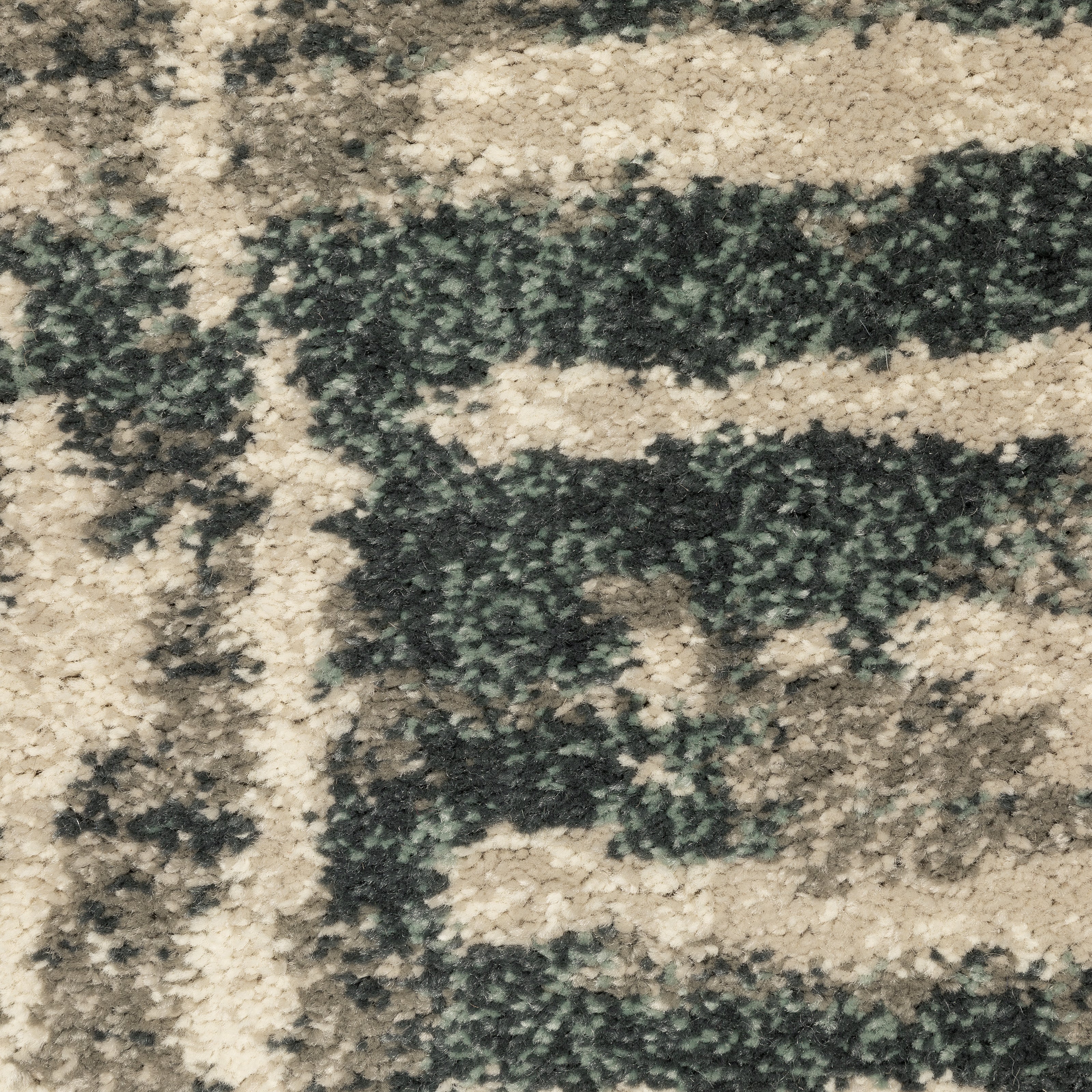 Oriental Weavers Carson 0745C plush modern rug featuring abstract pattern in blue/ beige tones