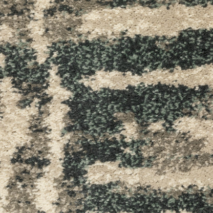 Oriental Weavers Carson 0745C plush modern rug featuring abstract pattern in blue/ beige tones