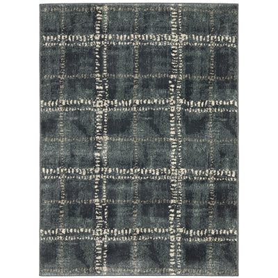 Oriental Weavers Carson 0746J plush modern rug featuring abstract pattern in blue/ ivory tones