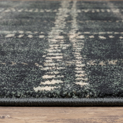 Oriental Weavers Carson 0746J plush modern rug featuring abstract pattern in blue/ ivory tones
