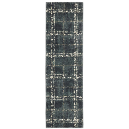 Oriental Weavers Carson 0746J plush modern rug featuring abstract pattern in blue/ ivory tones