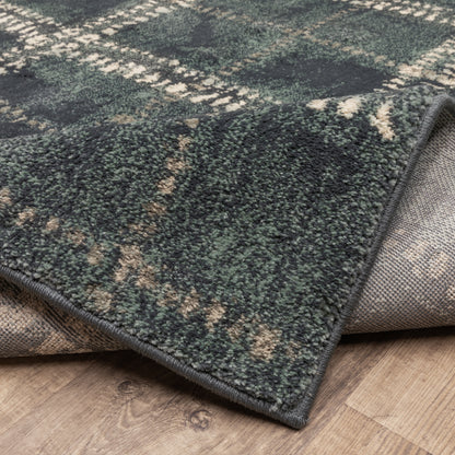 Oriental Weavers Carson 0746J plush modern rug featuring abstract pattern in blue/ ivory tones