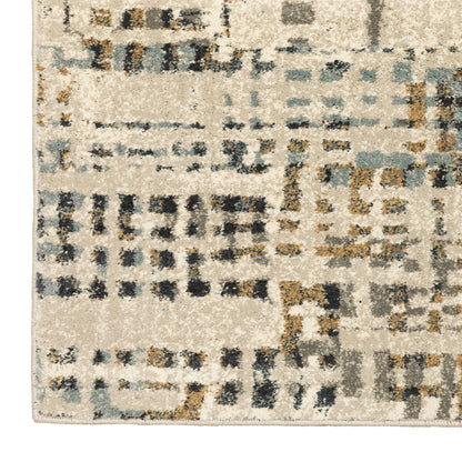 Oriental Weavers Carson 0748F plush modern rug featuring abstract pattern in beige/ grey tones