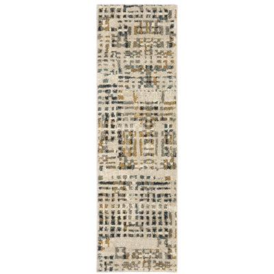 Oriental Weavers Carson 0748F plush modern rug featuring abstract pattern in beige/ grey tones