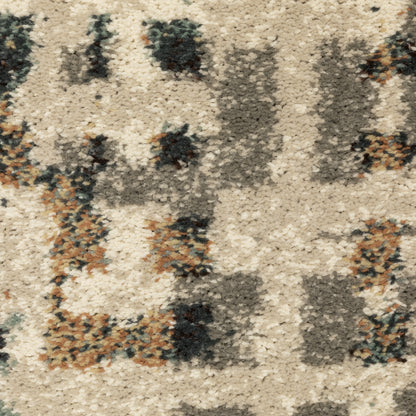 Oriental Weavers Carson 0748F plush modern rug featuring abstract pattern in beige/ grey tones