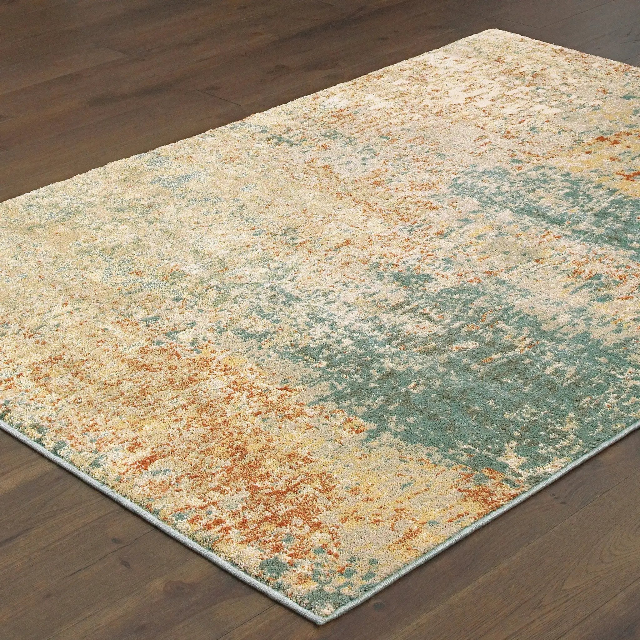 Carson 9654B Blue/ Orange Area Rug by Oriental Weavers