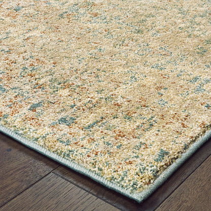 Oriental Weavers Carson 9654B plush modern rug featuring abstract pattern in blue/ orange tones