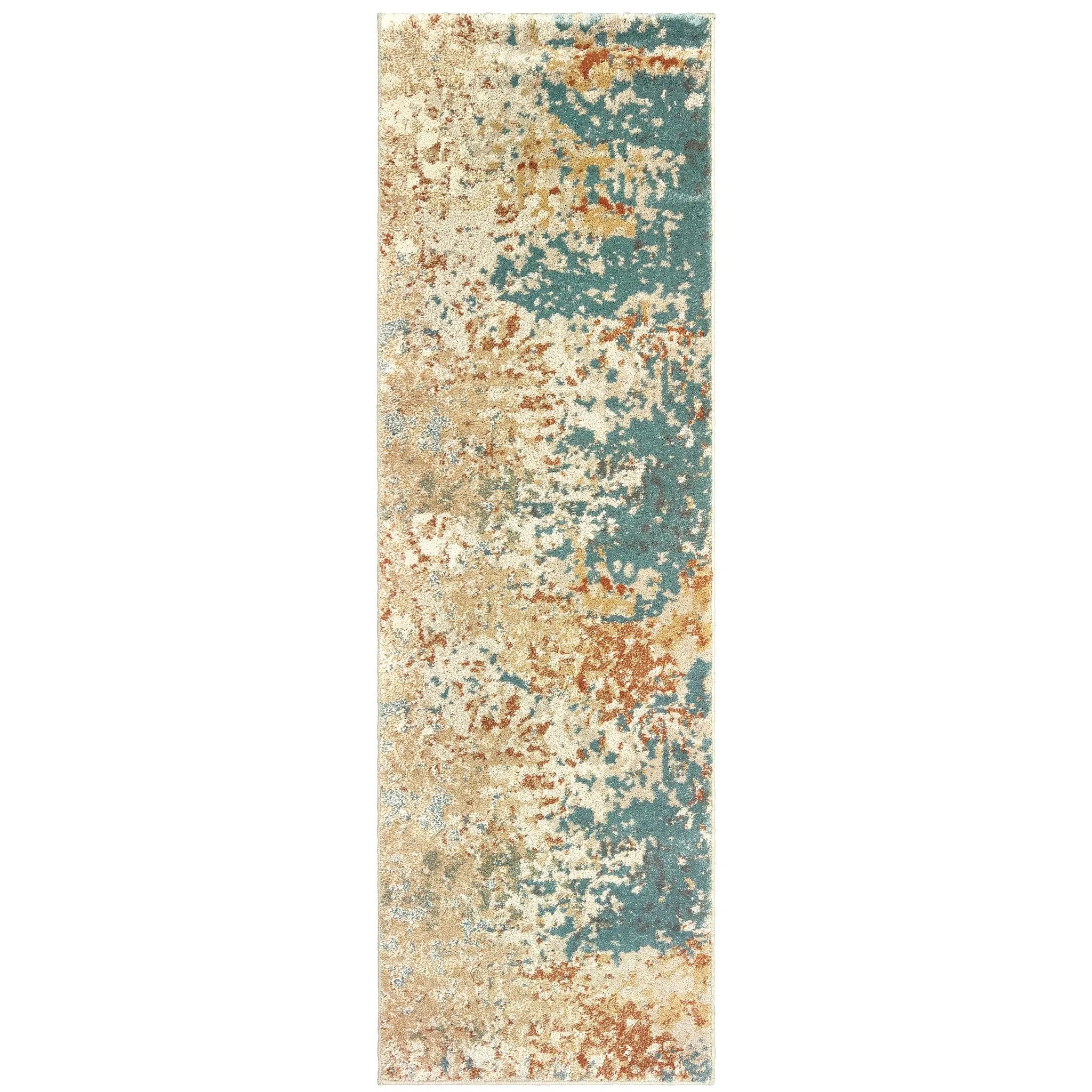 Carson 9654B Blue/ Orange Area Rug by Oriental Weavers
