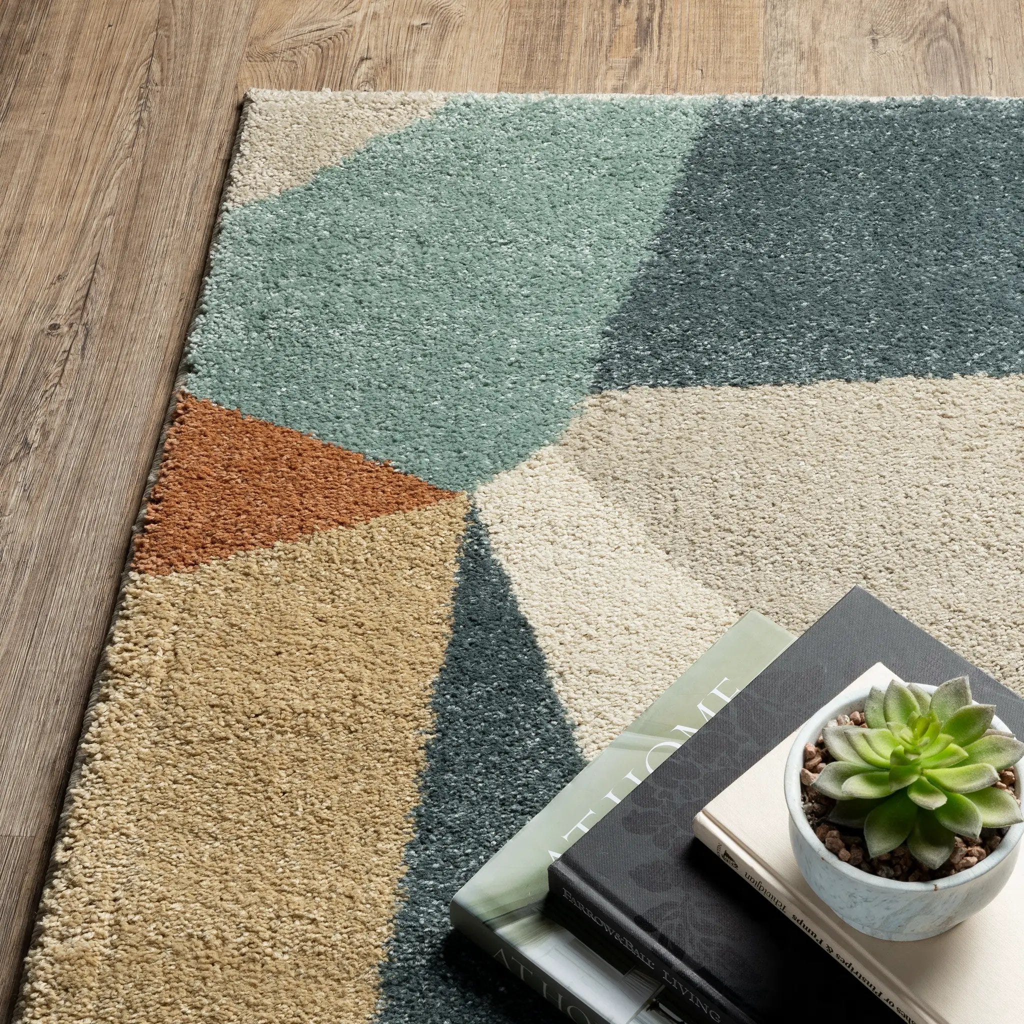 Carson 9659B Blue/ Orange Area Rug by Oriental Weavers