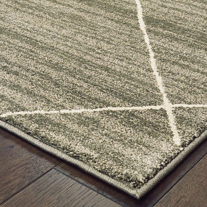 Oriental Weavers Carson 9661A plush modern rug featuring abstract pattern in grey/ ivory tones