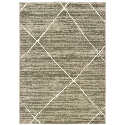 Oriental Weavers Carson 9661A plush modern rug featuring abstract pattern in grey/ ivory tones