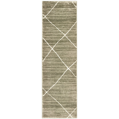 Oriental Weavers Carson 9661A plush modern rug featuring abstract pattern in grey/ ivory tones
