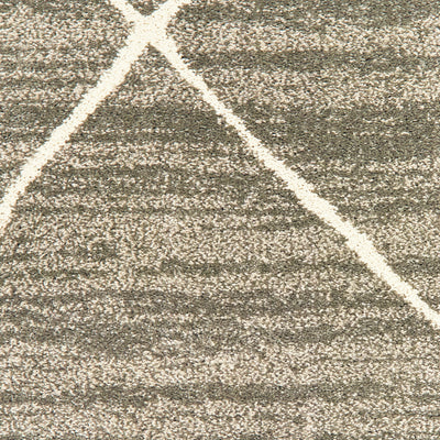 Oriental Weavers Carson 9661A plush modern rug featuring abstract pattern in grey/ ivory tones
