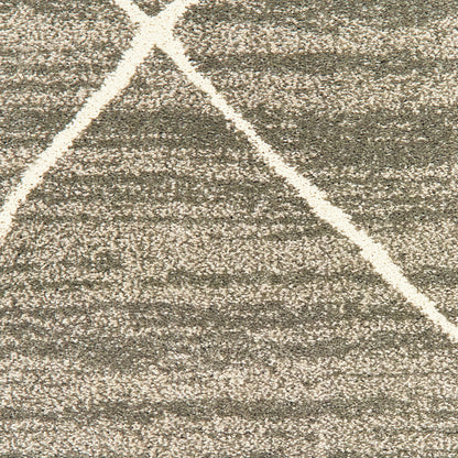 Oriental Weavers Carson 9661A plush modern rug featuring abstract pattern in grey/ ivory tones