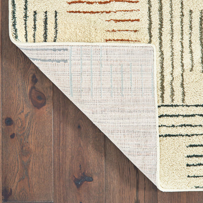 Oriental Weavers Carson 9663A plush modern rug featuring abstract pattern in ivory/ multi tones