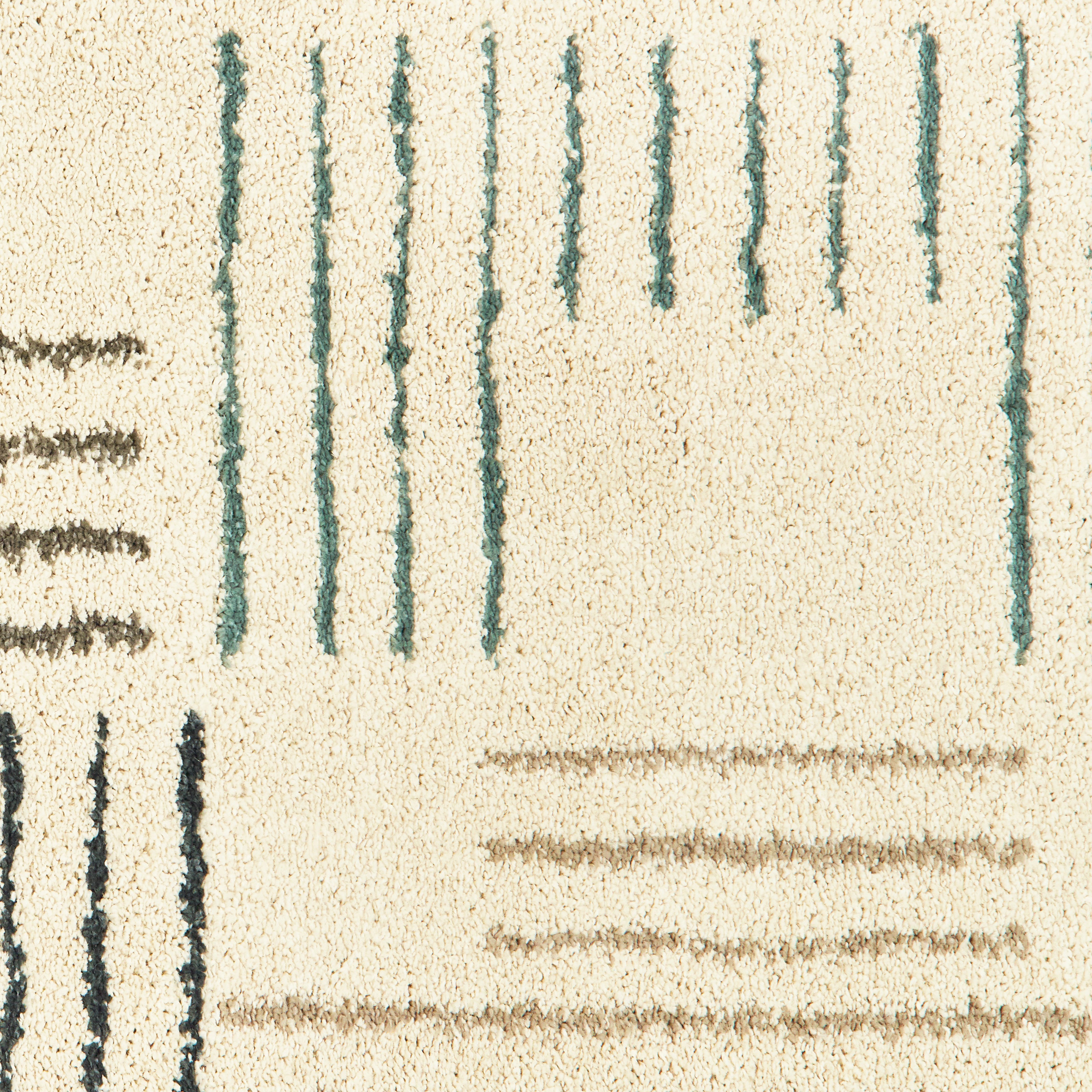 Oriental Weavers Carson 9663A plush modern rug featuring abstract pattern in ivory/ multi tones