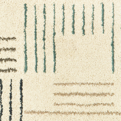 Oriental Weavers Carson 9663A plush modern rug featuring abstract pattern in ivory/ multi tones
