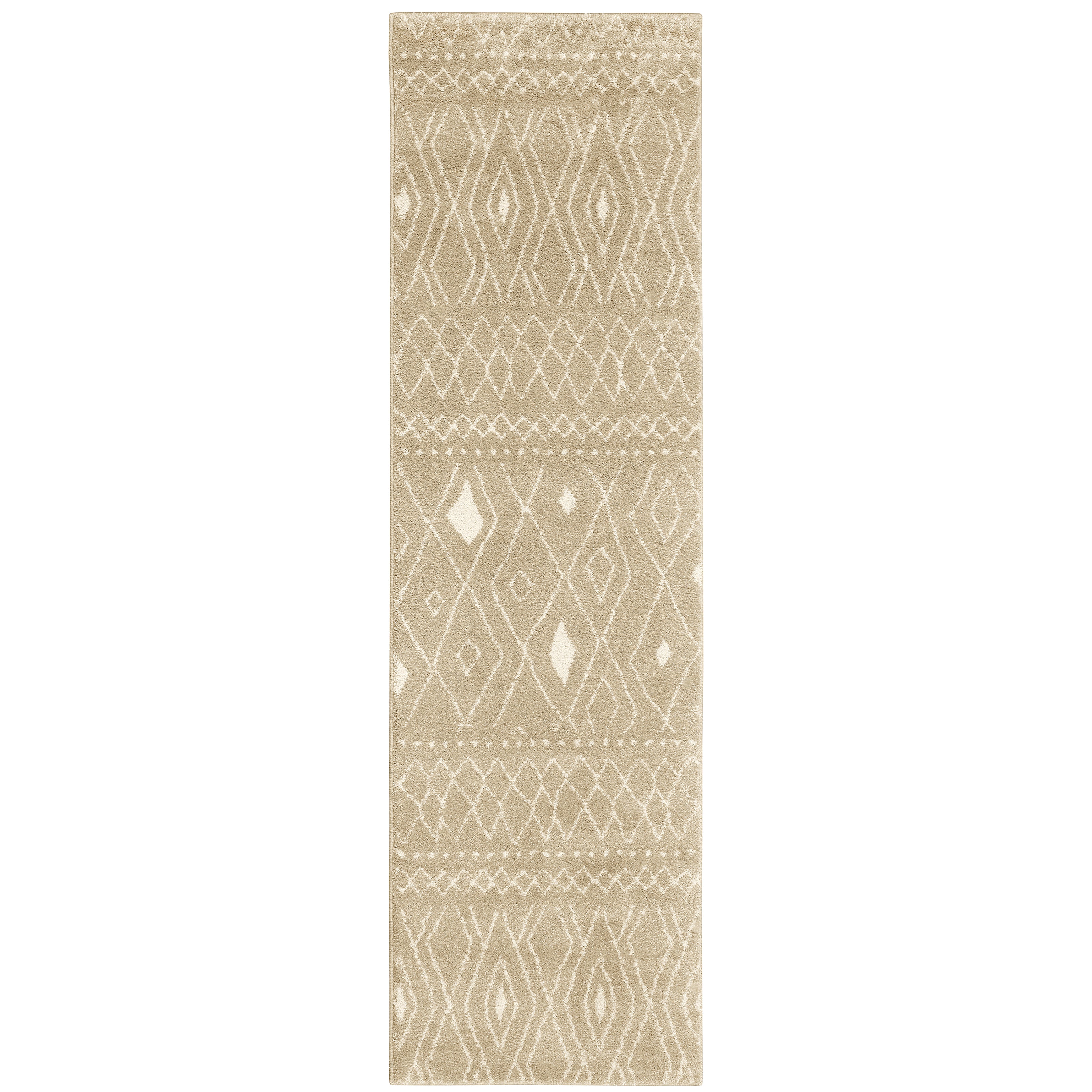 Oriental Weavers Carson 9665B plush modern rug featuring abstract pattern in sand/ ivory tones