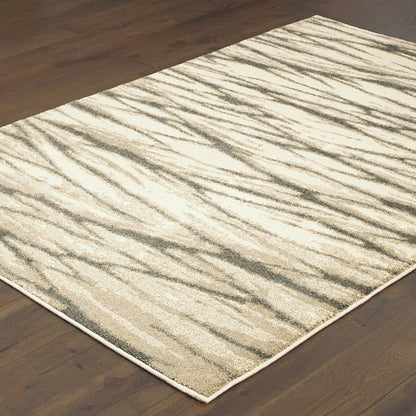 Oriental Weavers Carson 9671C plush modern rug featuring abstract pattern in ivory/ sand tones