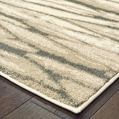 Oriental Weavers Carson 9671C plush modern rug featuring abstract pattern in ivory/ sand tones