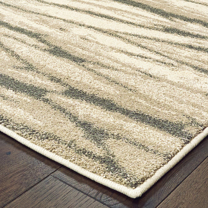 Oriental Weavers Carson 9671C plush modern rug featuring abstract pattern in ivory/ sand tones