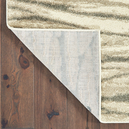 Oriental Weavers Carson 9671C plush modern rug featuring abstract pattern in ivory/ sand tones