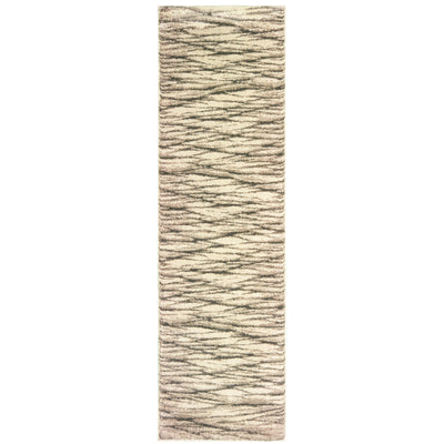 Oriental Weavers Carson 9671C plush modern rug featuring abstract pattern in ivory/ sand tones