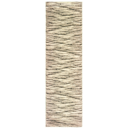 Oriental Weavers Carson 9671C plush modern rug featuring abstract pattern in ivory/ sand tones