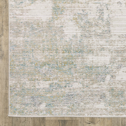 Oriental Weavers Cavett CAV01 soft transitional rug featuring decorative pattern in ivory/ teal tones