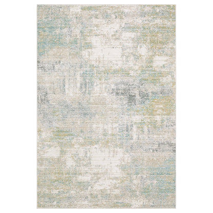 Oriental Weavers Cavett CAV01 soft transitional rug featuring decorative pattern in ivory/ teal tones