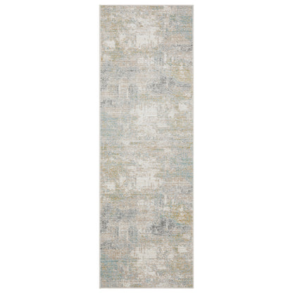 Oriental Weavers Cavett CAV01 soft transitional rug featuring decorative pattern in ivory/ teal tones