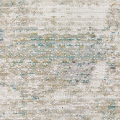 Oriental Weavers Cavett CAV01 soft transitional rug featuring decorative pattern in ivory/ teal tones