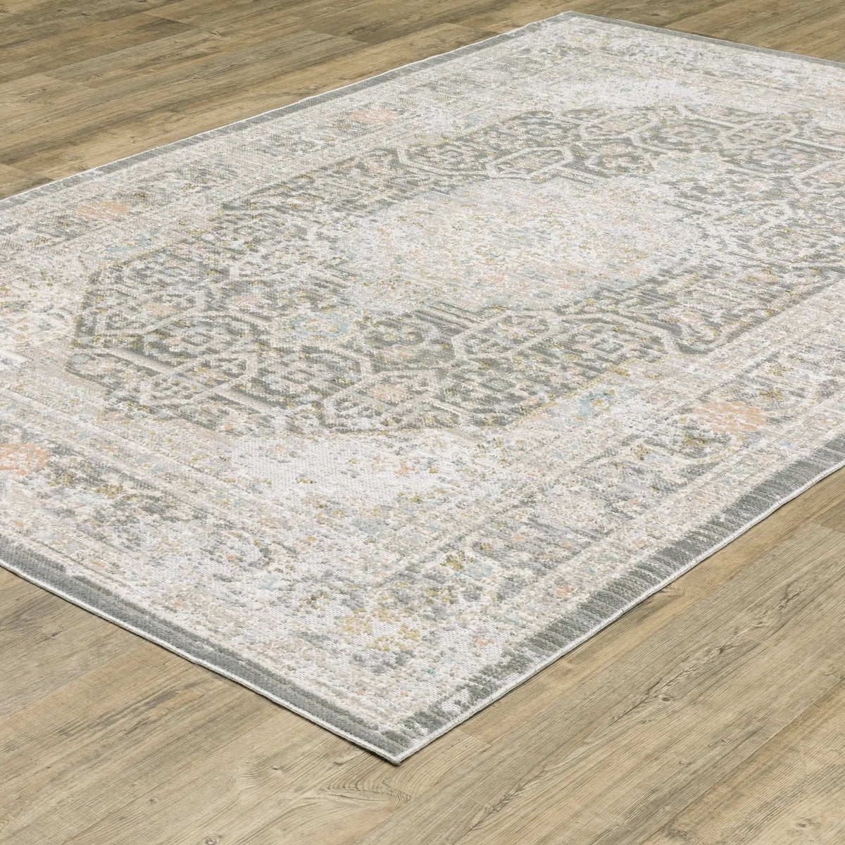 Cavett CAV02 Grey/ Orange Area Rug by Oriental Weavers