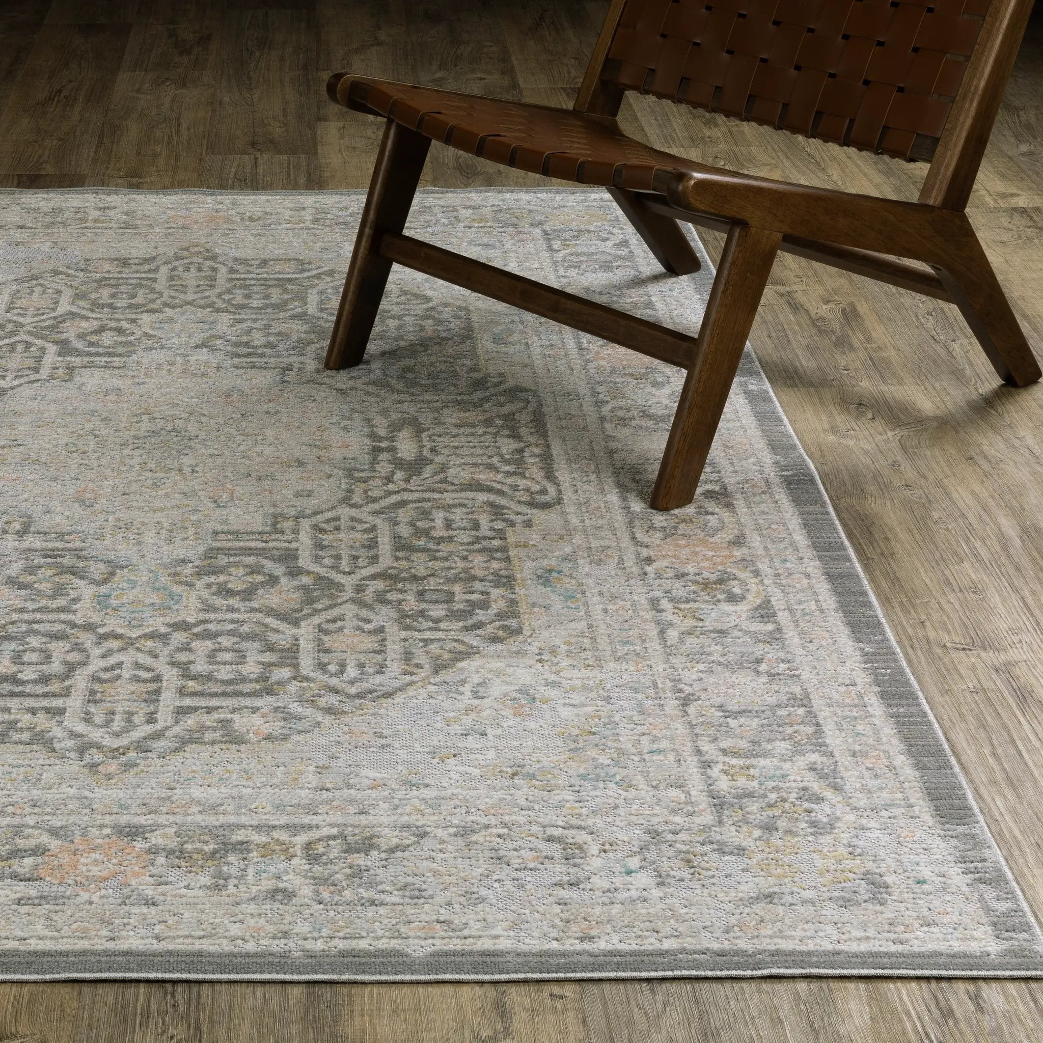 Cavett CAV02 Grey/ Orange Area Rug by Oriental Weavers