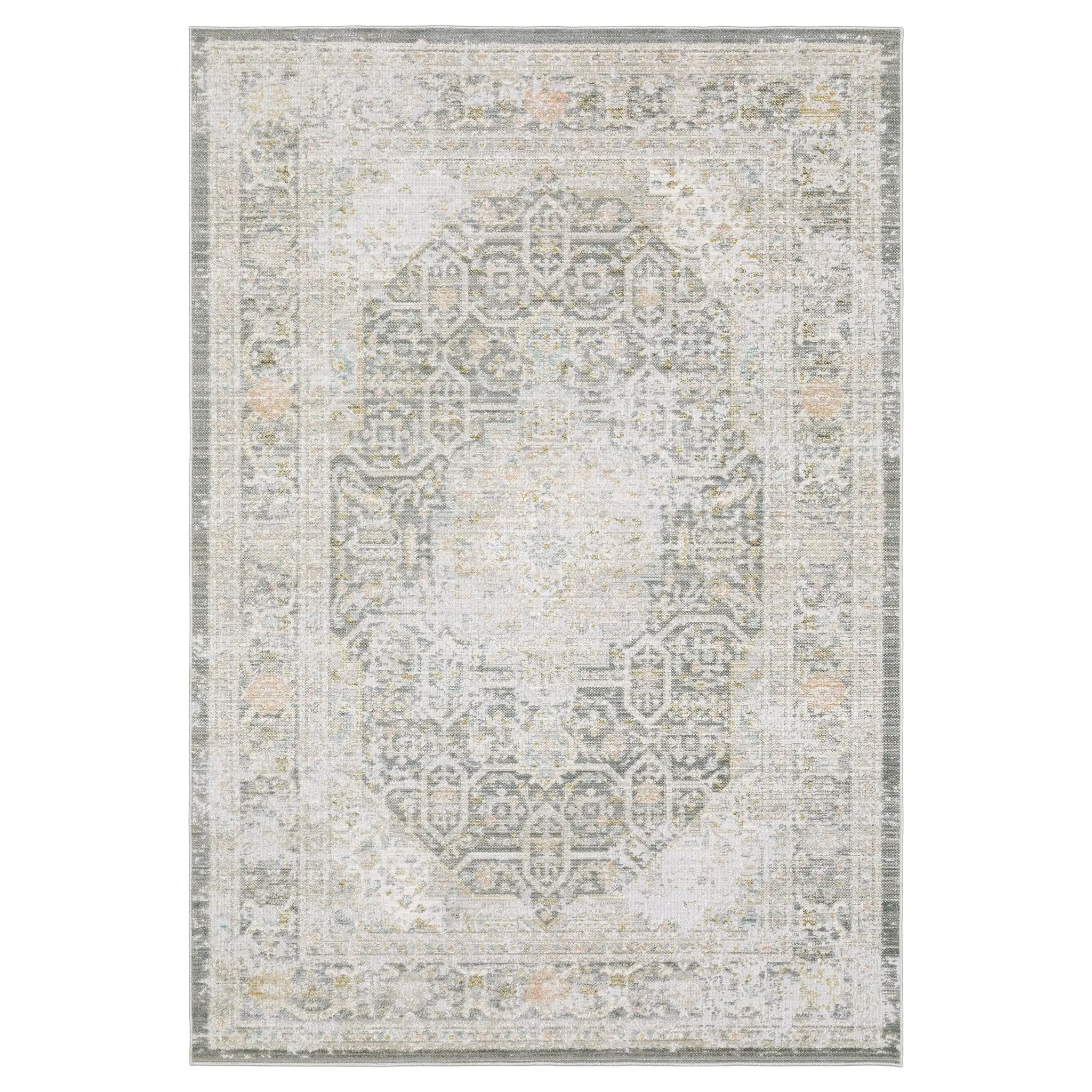 Cavett CAV02 Grey/ Orange Area Rug by Oriental Weavers