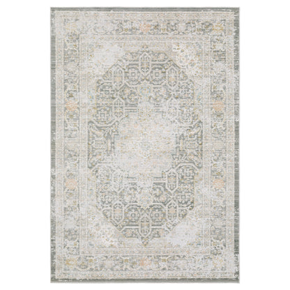 Oriental Weavers Cavett CAV02 soft transitional rug featuring decorative pattern in grey/ orange tones