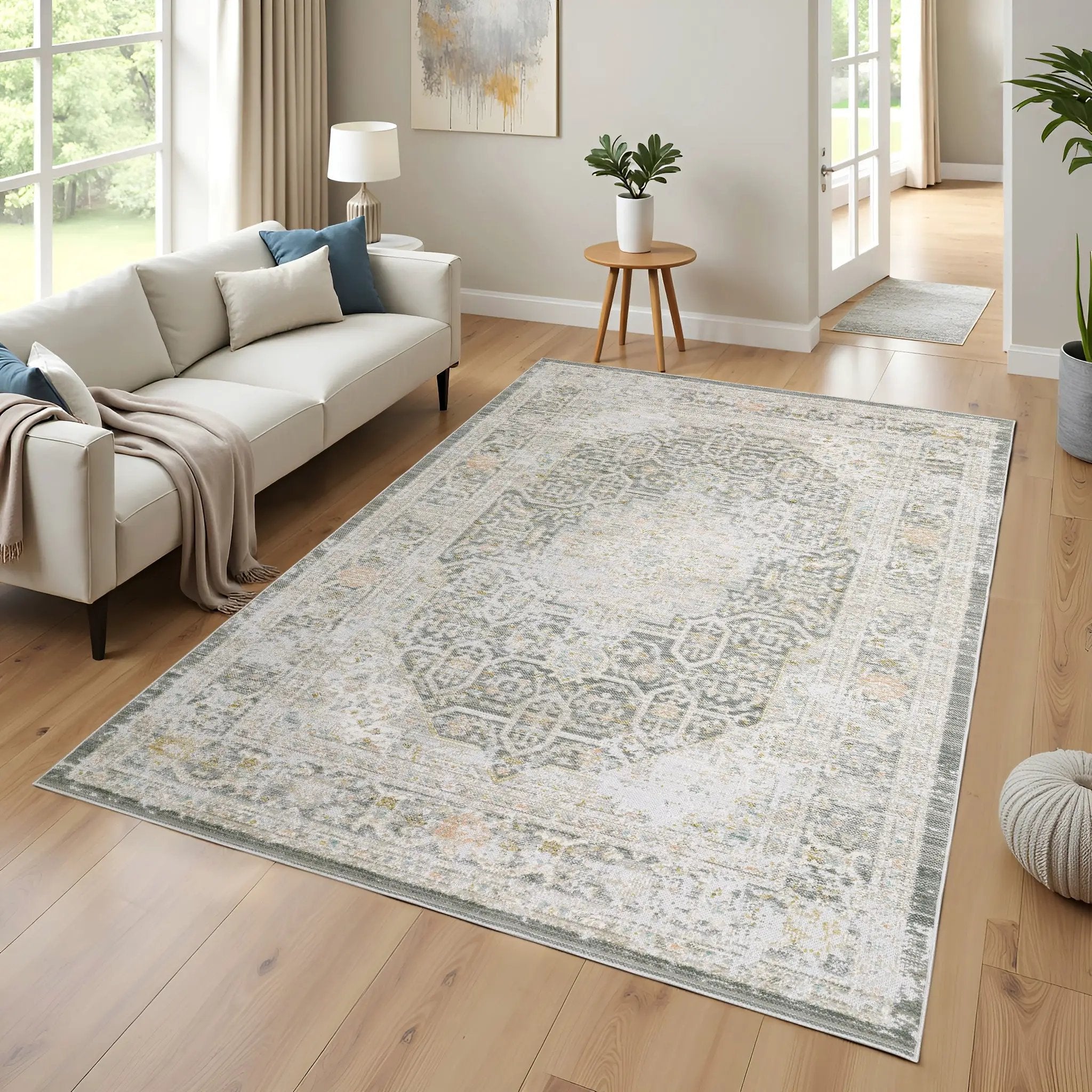 Cavett CAV02 Grey/ Orange Area Rug by Oriental Weavers