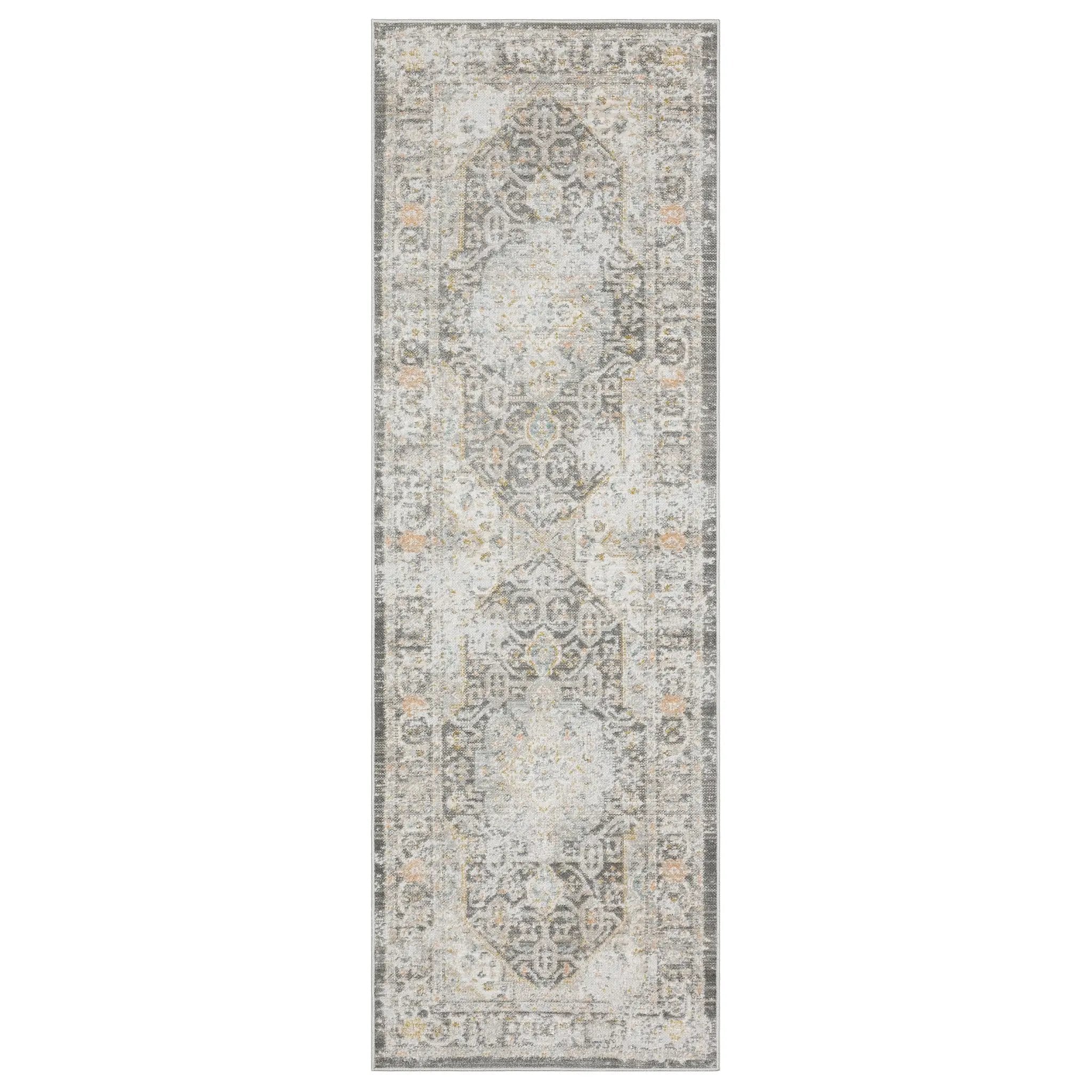 Cavett CAV02 Grey/ Orange Area Rug by Oriental Weavers