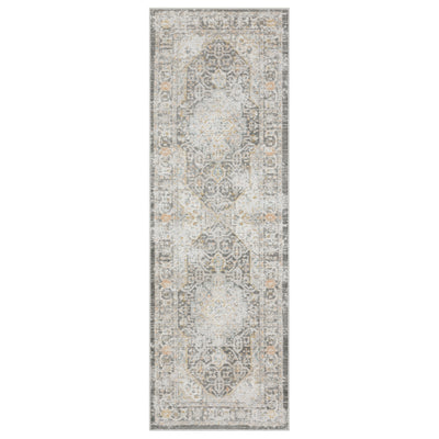 Oriental Weavers Cavett CAV02 soft transitional rug featuring decorative pattern in grey/ orange tones